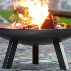 Braséro En Acier Polo + Pare Etincelles (plusieurs Dimensions) -Jardelix Soldes Magasin brasero acier noir brut polo pare etincelles 4