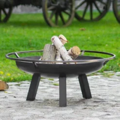 Braséro En Acier Porto + Couvercle (plusieurs Dimensions) -Jardelix Soldes Magasin brasero acier noir brut porto 1 1