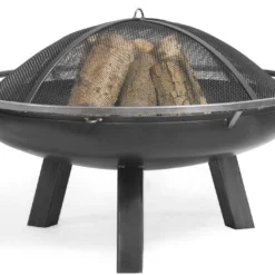 Braséro En Acier Porto + Pare Etincelles (plusieurs Dimensions) -Jardelix Soldes Magasin brasero acier noir brut porto pare etincelles 1