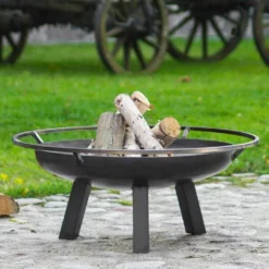 Braséro En Acier Porto + Pare Etincelles (plusieurs Dimensions) -Jardelix Soldes Magasin brasero acier noir brut porto pare etincelles 2