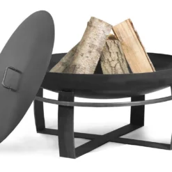 Braséro En Acier Viking + Couvercle (plusieurs Dimensions) -Jardelix Soldes Magasin brasero acier noir brut viking couvercle 2