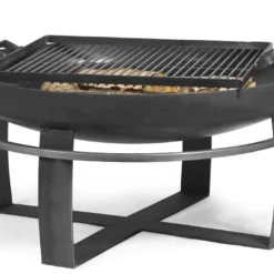 Braséro En Acier Viking + Grille De Cuisson (plusieurs Dimensions) -Jardelix Soldes Magasin brasero acier noir brut viking grille cuisson 1