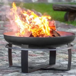 Braséro En Acier Viking + Grille De Cuisson (plusieurs Dimensions) -Jardelix Soldes Magasin brasero acier noir brut viking grille cuisson 2