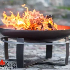 Braséro En Acier Viking + Grille De Cuisson (plusieurs Dimensions) -Jardelix Soldes Magasin brasero acier noir brut viking grille cuisson 3