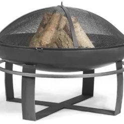 Braséro En Acier Viking + Pare Etincelles (plusieurs Dimensions) -Jardelix Soldes Magasin brasero acier noir brut viking pare etincelles 1