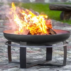 Braséro En Acier Viking + Pare Etincelles (plusieurs Dimensions) -Jardelix Soldes Magasin brasero acier noir brut viking pare etincelles 3