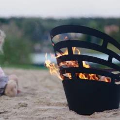 Braséro De Jardin Scilla En Acier Noir (pls Dim.) -Jardelix Soldes Magasin brasero acier noir scilla huugy 1