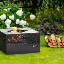 Braséro Barbecue En Acier Cube Small 75 X 45 Cm + Grille De Cuisson -Jardelix Soldes Magasin brasero barbecue acier noir cube 75x45cm