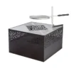 Braséro Barbecue En Acier Cube Small 75 X 45 Cm + Grille De Cuisson -Jardelix Soldes Magasin brasero barbecue acier noir cube 75x45cm 4