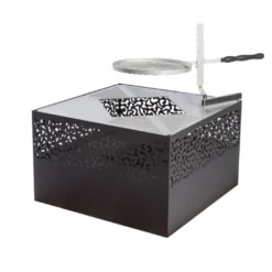 Braséro Barbecue En Acier Cube Small 75 X 45 Cm + Grille De Cuisson