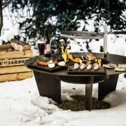 Braséro Barbecue En Acier Olymp 100 Cm + Grille De Cuisson -Jardelix Soldes Magasin brasero barbecue acier olymp 100cm grille cuisson 1