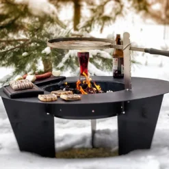 Braséro Barbecue En Acier Olymp 100 Cm + Grille De Cuisson -Jardelix Soldes Magasin brasero barbecue acier olymp 100cm grille cuisson 2