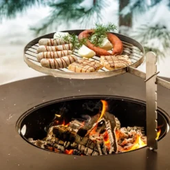 Braséro Barbecue En Acier Olymp 100 Cm + Grille De Cuisson -Jardelix Soldes Magasin brasero barbecue acier olymp 100cm grille cuisson 3