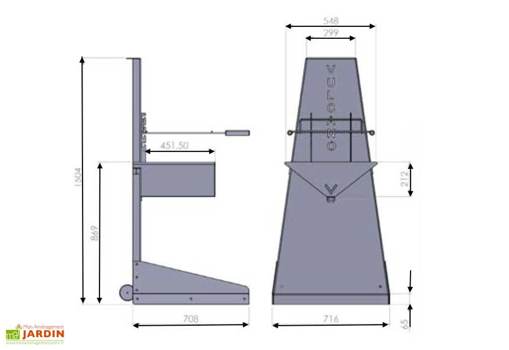 Braséro Barbecue Vulcano Design Acier 6 Braséro Barbecue Vulcano Design Acier – Image 4