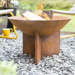 Braséro De Jardin En Fonte Et Acier Oxydé Kala 56 Cm -Jardelix Soldes Magasin brasero fonte acier oxyde 56cm kala la hacienda 1