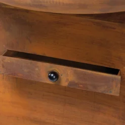 Braséro Plancha En Acier Avec Couvercle Couleur Rouille – Ø80 Cm -Jardelix Soldes Magasin brasero orion rouille 5