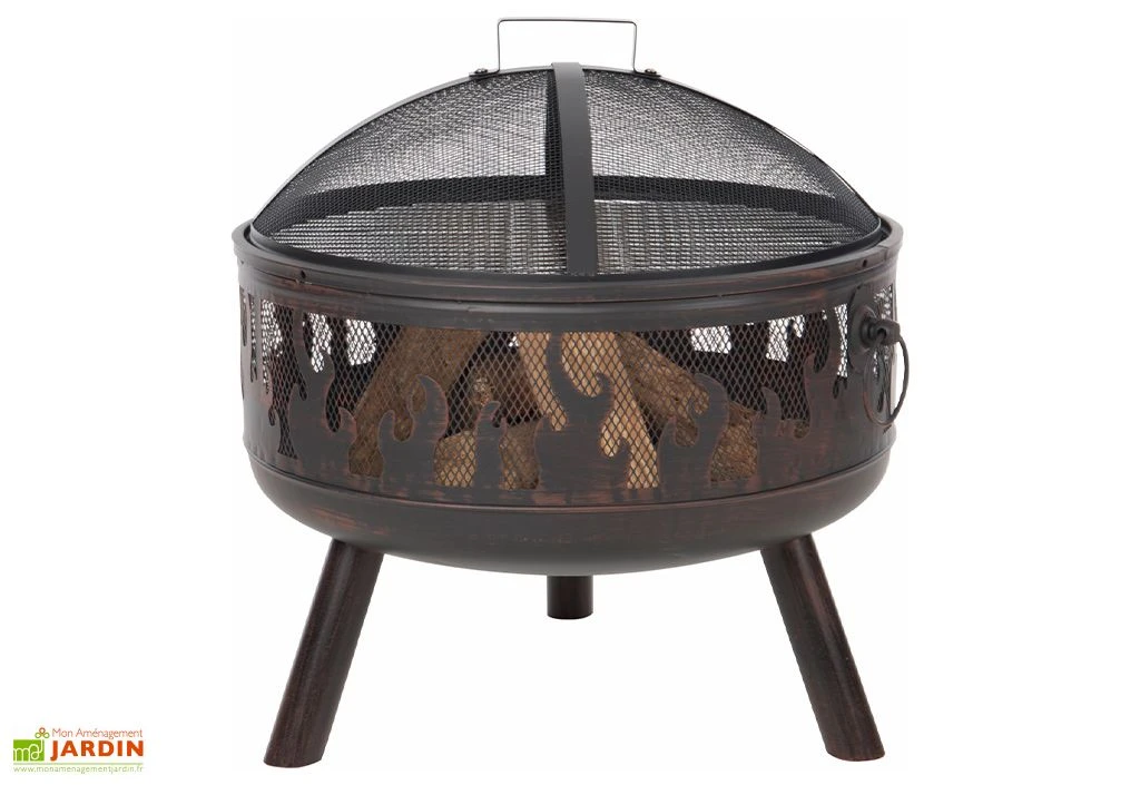 Braséro De Jardin En Acier Ø61 Cm + Grille Et Pare-étincelles - Blazer 3 Braséro De Jardin En Acier Ø61 Cm + Grille Et Pare-étincelles - Blazer