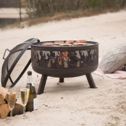 Braséro De Jardin En Acier Ø61 Cm + Grille Et Pare-étincelles - Blazer 8 Braséro De Jardin En Acier Ø61 Cm + Grille Et Pare-étincelles - Blazer -Jardelix Soldes Magasin brasero redfire blazer 3