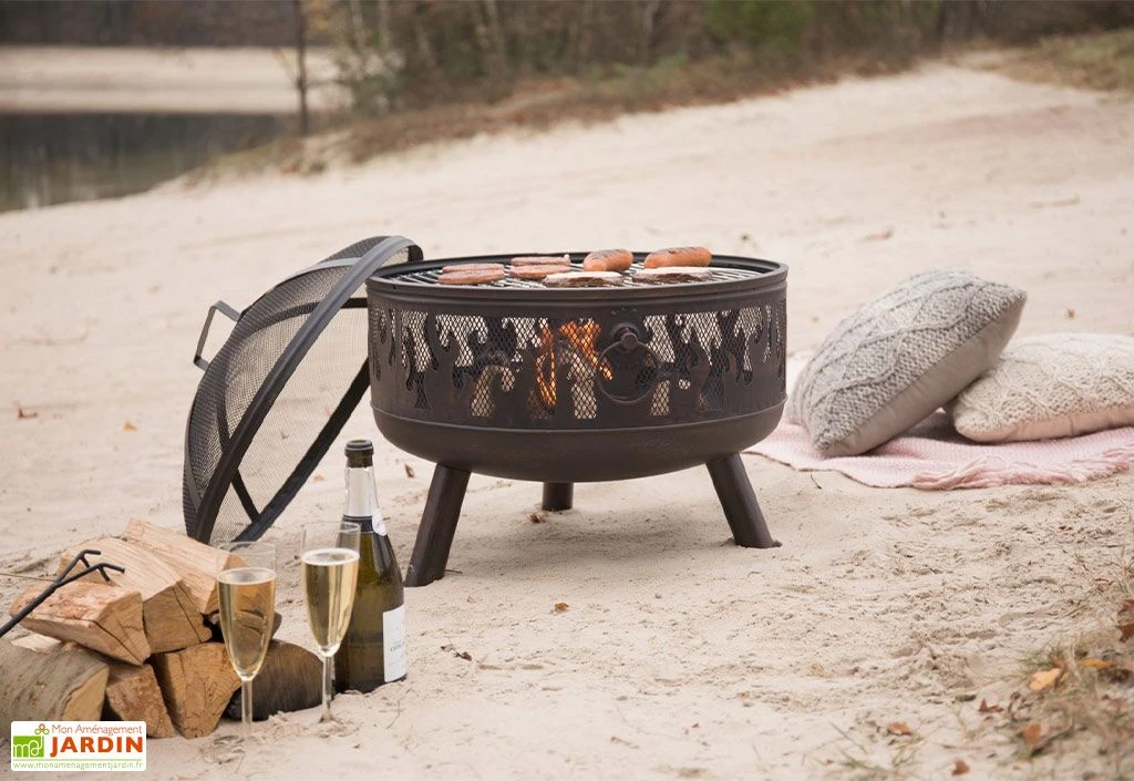 Braséro De Jardin En Acier Ø61 Cm + Grille Et Pare-étincelles - Blazer 5 Braséro De Jardin En Acier Ø61 Cm + Grille Et Pare-étincelles - Blazer – Image 3