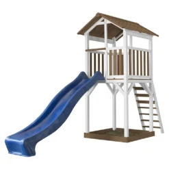 Axi Aire De Jeux En Bois De Hemlock Avec Toboggan Beach Tower 13 Axi Aire De Jeux En Bois De Hemlock Avec Toboggan Beach Tower -Jardelix Soldes Magasin cabane beach tower marron blanc bleu