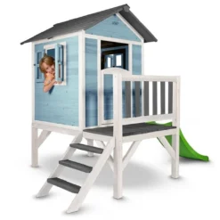 Axi Maisonnette Pour Enfant En Bois De Hemlock Lodge XL Bleu