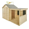 Cabane En Bois Pour Enfant Avec Auvent 2,52 X 1,27 M – Sarah -Jardelix Soldes Magasin cabane bois enfant auvent sarah