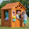 Cabane En Bois Maison D’Enfants De Jardin Equipée Timberlake -Jardelix Soldes Magasin cabane bois maison enfant jardin cedre tropical timberlake cuisine 1