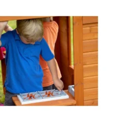 Cabane En Bois Maison D’Enfants De Jardin Equipée Timberlake -Jardelix Soldes Magasin cabane bois maison enfant jardin cedre tropical timberlake cuisine 4