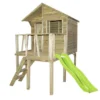 Cabane Enfants En Bois Traité Autoclave Sur Pilotis Victor + Toboggan -Jardelix Soldes Magasin cabane bois maison enfant pilotis traite autoclave victor trigano toboggan 1