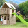 Maisonnette Pour Enfants En Bois Avec Toboggan – TP Loft -Jardelix Soldes Magasin cabane en bois pour enfants 1