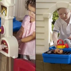 Step2 Cabane De Jardin Enfant En Plastique - Maison Neat & Tidy Bleue -Jardelix Soldes Magasin cabane enfants cottage neat tidy bleu plastique rotomoule resistant 109x102x76cm 1 5ans 4