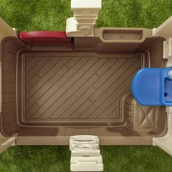 Step2 Cabane De Jardin Enfant En Plastique - Maison Neat & Tidy Bleue -Jardelix Soldes Magasin cabane enfants cottage neat tidy bleu plastique rotomoule resistant 109x102x76cm 1 5ans 5