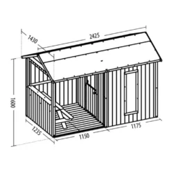 Cabane Maison D’Enfants En Bois Brut Jazz + Abri – 1,5 X 2,5 M -Jardelix Soldes Magasin cabane maisonnette enfant bois brut abri jazz soulet 1