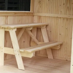 Cabane Maison D’Enfants En Bois Brut Jazz + Abri – 1,5 X 2,5 M -Jardelix Soldes Magasin cabane maisonnette enfant bois brut abri jazz soulet 3