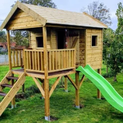 Maison Pour Enfant En Bois Autoclave Avec Toboggan Et Balançoires - Pin 10 Maison Pour Enfant En Bois Autoclave Avec Toboggan Et Balançoires - Pin -Jardelix Soldes Magasin cabane pour enfant sur pilotis en pin traite autoclave 2