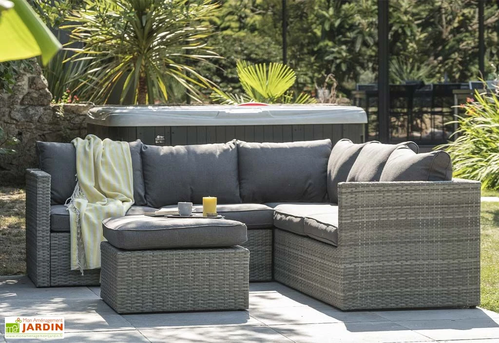 Salon De Jardin En Résine Tressée : Deux Canapés 3 Pl + 2 Pl + 1 Table 3 Salon De Jardin En Résine Tressée : Deux Canapés 3 Pl + 2 Pl + 1 Table