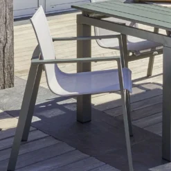 Salon De Jardin Haut 8 Places En Aluminium Et Textilène - Miami -Jardelix Soldes Magasin chaise jardin aluminium miami