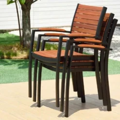 Chaise De Jardin En Bois D’Eucalyptus Et Aluminium Flamingo 7 Chaise De Jardin En Bois D’Eucalyptus Et Aluminium Flamingo -Jardelix Soldes Magasin chaise jardin bois eucalyptus flamingo 2