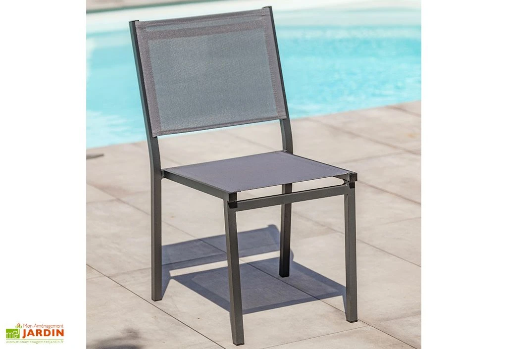 Chaise De Jardin Empilable En Aluminium Et Textilène Tolede Anthracite 3 Chaise De Jardin Empilable En Aluminium Et Textilène Tolede Anthracite