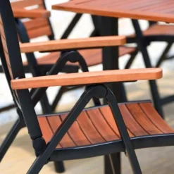 Chaise De Jardin Pliante En Bois D’Eucalyptus Et Aluminium Flamingo -Jardelix Soldes Magasin chaise jardin pliante bois eucalyptus aluminium flamingo 2