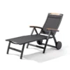Bain De Soleil Alu, Teck Et Textilux Catena Anthracite (lot De 2) -Jardelix Soldes Magasin chaise longue catena noire 2