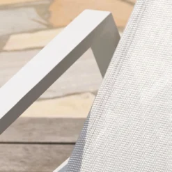 Chaise Longue En Aluminium Et Textilène Ibiza -Jardelix Soldes Magasin chaise longue roulette alu blanc 1