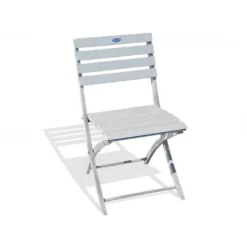 Chaise De Jardin Pliante En Aluminium Marius -Jardelix Soldes Magasin chaise pliante aluminium gris metal