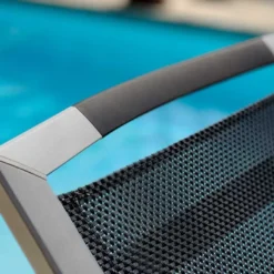 Chaise De Jardin Alu Pliable 6 Positions Trento Gris Graphite (lot De 6) -Jardelix Soldes Magasin chaise trento noire 2