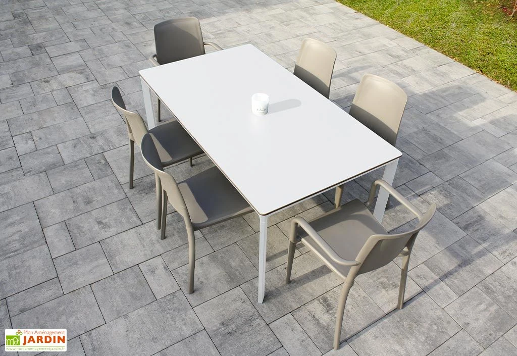 Salon De Jardin : 1 Table Aluminium 160 X 90 Cm + 4 Chaises + 2 Fauteuils – Hall 3 Salon De Jardin : 1 Table Aluminium 160 X 90 Cm + 4 Chaises + 2 Fauteuils – Hall