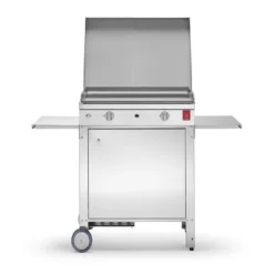 Plancha à Gaz En Inox Chef 55 (53 X 40 Cm) + Chariot Fermé Et Housse
