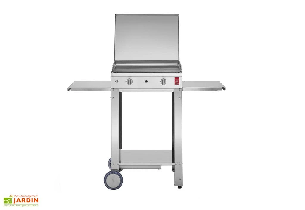 Plancha à Gaz En Inox Chef 55 (53 X 40 Cm) + Chariot Et Housse 3 Plancha à Gaz En Inox Chef 55 (53 X 40 Cm) + Chariot Et Housse
