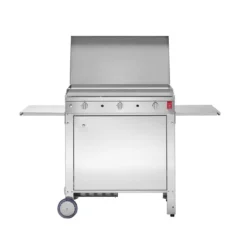 Plancha à Gaz En Inox Chef 80 (79 X 40 Cm) + Chariot Fermé Et Housse