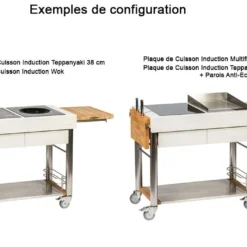 Chariot Pour Cuisine Extérieure Aluminium Et Teck ServeBoy Duo -Jardelix Soldes Magasin chariot teck aluminium cuisine exterieure indu plus servboy duo 5