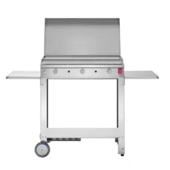 Plancha à Gaz En Inox Chef 80 (79 X 40 Cm) + Chariot Et Housse